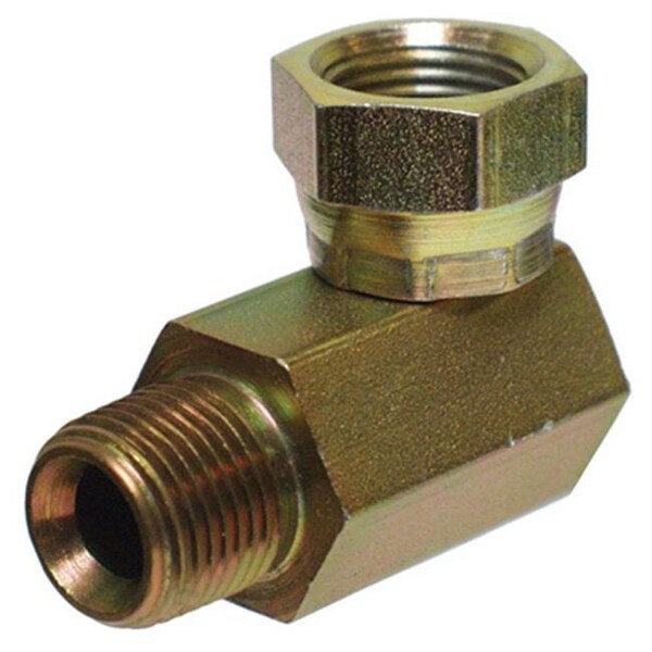 Gizmo 39005075 .37" Male Pipe x .37" Female Pipe, 90 Degree Swivel, Hydraulic Adapter GI570322 - main